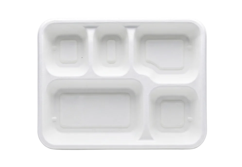 Three compartment square disposable meal tray